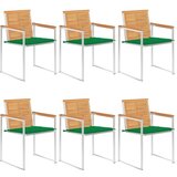  Vrtne stolice s jastucima 6 kom od masivne tikovine | shoptok.hr