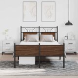 vidaXL Posteljni okvir brez vzmetnice hrast 120x200 cm inženirski les | Shoptok.si