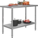  Kuhinjski radni stol 120 x 60 x 85 cm od nehrđajućeg čelika | shoptok.hr