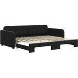 vidaXL Dnevni krevet na razvlačenje crni 90 x 200 cm baršunasti | shoptok.hr