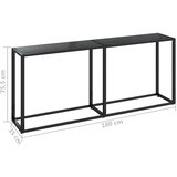  Konzolni stol crni 180 x 35 x 75,5 cm od kaljenog stakla | Eponuda.com