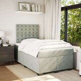 vidaXL Krevet s oprugama i madracem svjetlosivi 120x190 cm baršunasti | shoptok.hr