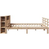 vidaXL Knjižna postelja brez vzmetnice 200x200 cm trdna borovina | Shoptok.si