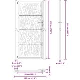 vidaXL Vrtna vrata črna 105x205 cm Oblikovanje jeklene sledi | Shoptok.si