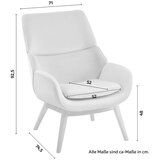 Bessagi Home fotelj felia, svetlo siv, žamet | Shoptok.si