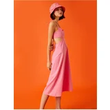 Koton Midi Length Dress with Window Detail and Thin Straps.