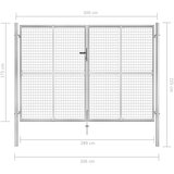 vidaXL Vrtna vrata pocinkano jeklo 306x225 cm srebrna | Shoptok.si