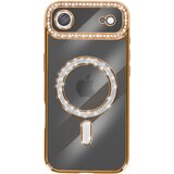 AVIZAR Ovitek za iPhone Air, združljiv z MagSafe, z okrasnim obodom iz strasa, Zlata, (5000189040) | Shoptok.si