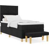vidaXL Krevet s podnicom i madracem crni 100x200 cm tkanina | shoptok.hr