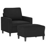  Fotelja s tabureom crna 60 cm baršunasta | shoptok.hr