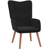 The Living Store Stol za sproščanje črn žamet - Stol Za Sproščanje, (21420498) | Shoptok.si