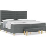  Krevet s podnicom s madracem i klupom tamno siva 200x200 cm tkanina | shoptok.hr