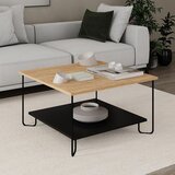 Marckeric Crni/u prirodnoj boji stolić za kavu s pločom stola u dekoru hrasta 80x80 cm Tonka – | shoptok.hr