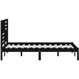vidaXL okvir za krevet od masivne borovine crni 140 x 190 cm | shoptok.hr