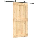  Drsna vrata s kompletom vodil 100x210 cm trdna borovina, (20999168) | Shoptok.si