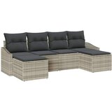  Vrtni set za objed s jastukom s pohranom 6 pcs Bež i tamno siva | shoptok.hr
