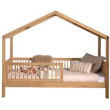 Vipack Dječji krevet od punog hrasta u obliku kućice s podnicom 90x200 cm u prirodnoj boji Forrest – | shoptok.hr