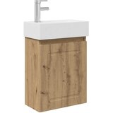 vidaXL Jedinstveni ormar za kupaonicu s Lavabo - Umivaonikom Hrast artisan - Hrast artisan s lijevim slavinom | shoptok.hr