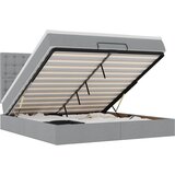 Maison Chic Otomanska Posteljni okvir - Dvoposteljna postelja - Zakonska postelja z vzmetnico&LEDs svetlo siva 180x200cm blago-J420, (21765179) | Shoptok.si