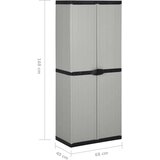  Vrtni ormarić za pohranu s 3 police sivo-crni 68 x 40 x 168 cm | shoptok.hr