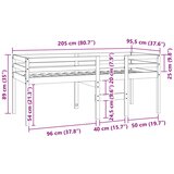  Visoki krevet 90 x 200 cm od masivne borovine | shoptok.hr