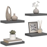  Plutajuće zidne police 4 kom sjajne sive 40 x 23 x 3,8 cm MDF | shoptok.hr