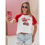 DStreet T-shirt damski z efektem 3D CEKINKA czerwony | Shoptok.si