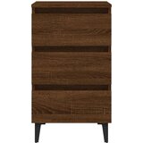  Nočna omarica s kovinskimi nogami rjavi hrast 40x35x69 cm, (20732544) | Shoptok.si