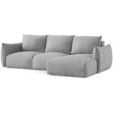 Makamii Svijetlo siva sklopiva kutna garnitura od šenila (s desnim kutom/s ležaljkom) Leila – | shoptok.hr