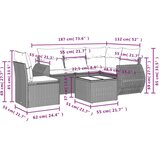 vidaXL 6-dijelni set vrtnih sofa s jastucima bež od poliratana | shoptok.hr