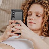 SUNSKY Carbon Brush ovitek za Samsung A57, Črn | Shoptok.si