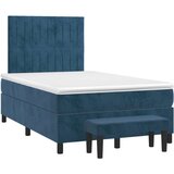 Box spring postelja z vzmetnico temno modra 120x200 cm žamet, (20899877) | Shoptok.si