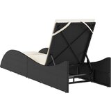  Ležaljka za sunčanje s jastukom crna 60x205x73 cm poliratan | shoptok.hr
