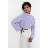 Trendyol Lilac Super Crop Turtleneck Knitwear Sweater Cene