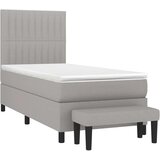  Box spring postelja z vzmetnico svetlo siva 90x200 cm blago, (20789976) | Shoptok.si