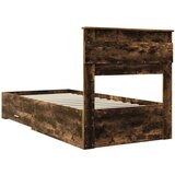  Okvir za krevet Dimljeni hrast i srebrna 75 x 190 cm | shoptok.hr