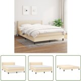 The Living Store Box spring postelja z vzmetnico krem 140x190 cm blago - Box Spring Postelja, (21737232) Cene