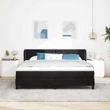  s opruga kutije s uzglavljem Crna 180 x 200 cm Baršun | shoptok.hr