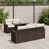  6-dijelni set vrtnih sofa od poliratana s jastucima smeđi | shoptok.hr