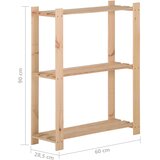  Stalak za pohranu s 3 razine 60 x 28,5 x 90 cm masivna borovina | shoptok.hr