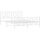  Metalni okvir kreveta uzglavlje i podnožje bijeli 150 x 200 cm | shoptok.hr