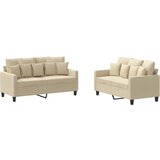  2-dijelni set sofa s jastucima krem od tkanine | shoptok.hr