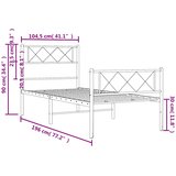  Metalni okvir kreveta uzglavlje i podnožje crni 100x190 cm | shoptok.hr