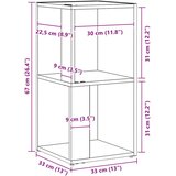  Kutne police Crni hrast 33 x 33 x 67 cm Konstruirano drvo | shoptok.hr