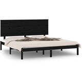  Okvir za krevet od masivne borovine crni 200 x 200 cm | shoptok.hr