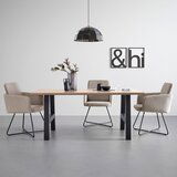 Bessagi Home jedilna miza paulina, barva hrasta, železo | Shoptok.si