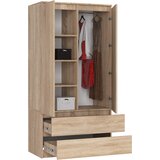 AKORD Garderobna Omara, 2 Vrata In 2 Predala, Hrast Sonoma, (5000331653) | Shoptok.si