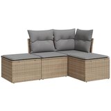 Maison Chic Seti vrtnega pohištva - Vrtna garnitura - Vrtni pohištvo set 4-delna z blazinami bež poli ratan, (21809573) | Shoptok.si