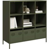 vidaXL Visoka komoda maslinastozeleni 101,5x39x103,5 cm od čelika | shoptok.hr