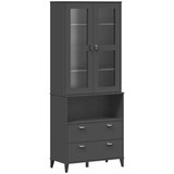  Visoka komoda VIKEN antracit siva 80x40x200 cm masivna borovina | shoptok.hr
